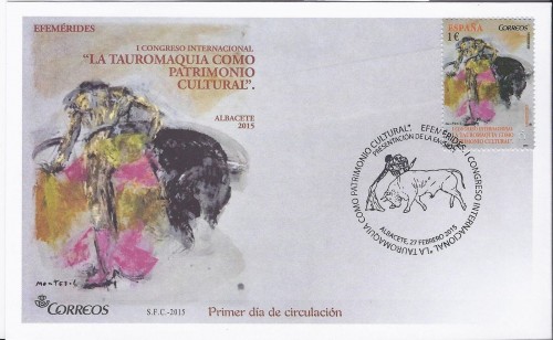 2015-02-27. I Congreso Internacional de Tauromaquia. Presentación. 27-02-2015. Sobre matasellado. Baja.jpg