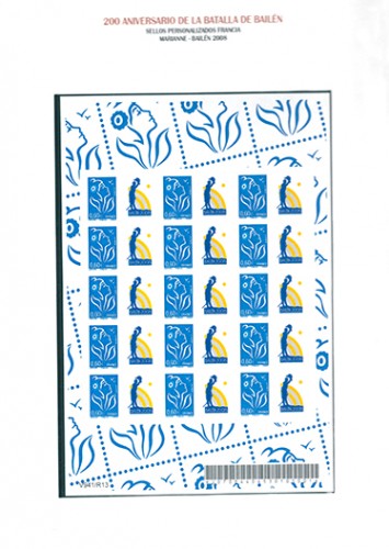 MINIPLIEGO SELLOS PERSONALIZADOS FRANCIA I - LOGO BATALLA DE BAILÉN 2008