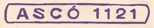 ASCÓ 1121, en rectangulo 56x 8 mm