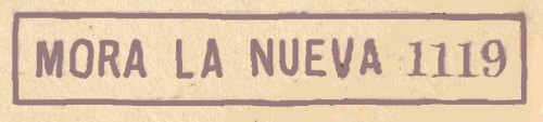 MORA LA NUEVA 1119, diferente formato 50x9 mm