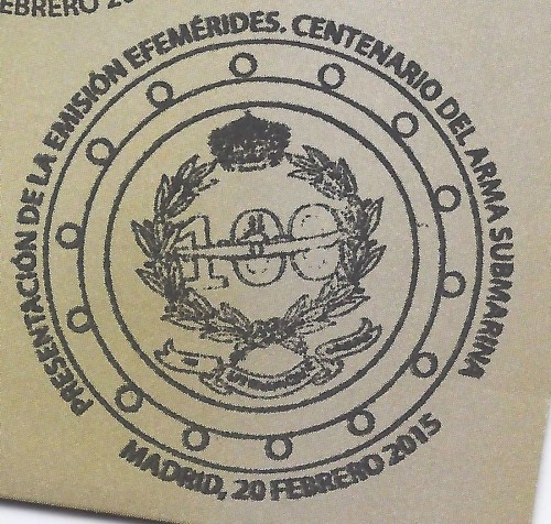 2015-02-20. Centenario del Arma Submarina. Presentación. 05-03-2015. Matasellos. Baja.jpg