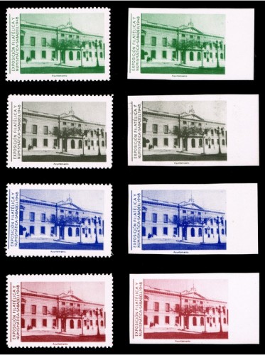 Los cuatro colores dentados y sin dentar 1948