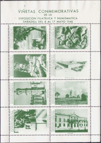 Sabadell 1948, Exposición Filatélica, verde.jpg