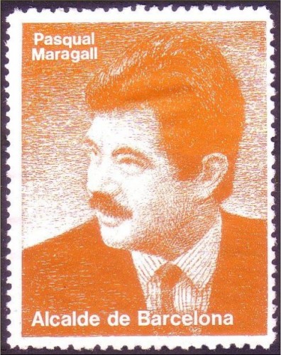 Pasqual Maragall, Alcalde de Barcelona, 1994, naranja.jpg