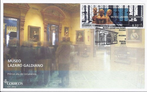 2015-03-03. Museos. Museo Lázaro Galdiano. Presentación. 07-04-2015. Sobre matasellado. Baja.jpg