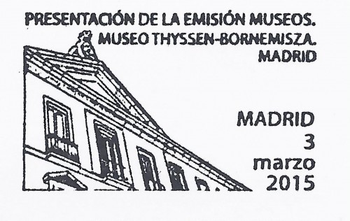 2015-03-03. Museos. Museo Thyssen-Bornemisza. Presentación. 07-04-2015. Matasellos. Baja.jpg