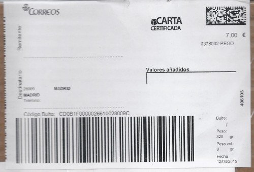 Etiqueta térmica digital. Grande. Carta certificada. 0378002-Pego. 406105. 7,00. 2015-03-12.jpg