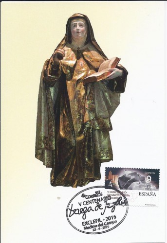 Medina del Campo. 2015-04-22 al 26. Exclefil 2015. Tarjeta postal  matasellada. 1. Baja.jpg