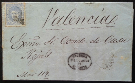 1872. Alicante a Valencia. 25 de junio