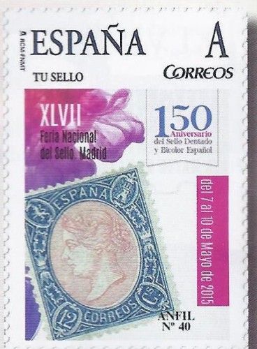 Madrid. 2015-05-07 al 10. XLVII Feria Nacional del Sello. Sello personalizado. Anfil 40. Boceto.jpg