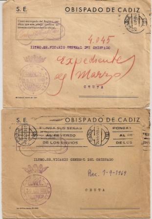 OBISPADO DE CADIZ 1968 y 1969