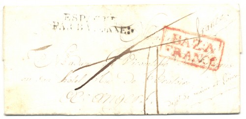 1823 carta certificada Baza a Angers.