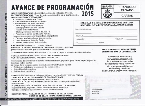 Monzón. 2015-09-05 y 06. Replega. Tarjetón publicitario. Anverso. Baja.jpg