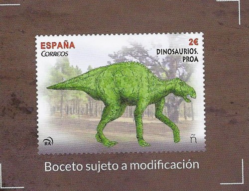 Dinosaurios. 2016. Proa valdearinnoensis. Boceto del año 2015. Sello. Baja.jpg