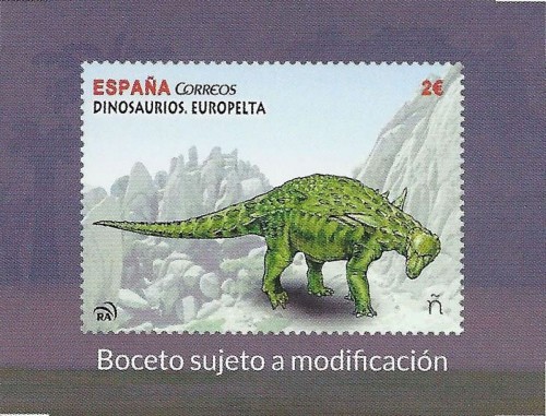Dinosaurios. 2016. Europelta carbonensis. Boceto del año 2015. Sello. Baja.jpg