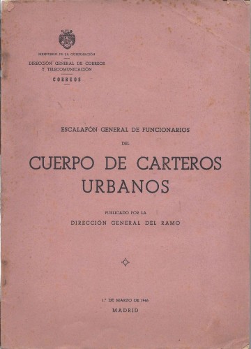 Escalafón General de Funcionarios del Cuerpo de Carteros Urbanos. 1946. Baja.jpg