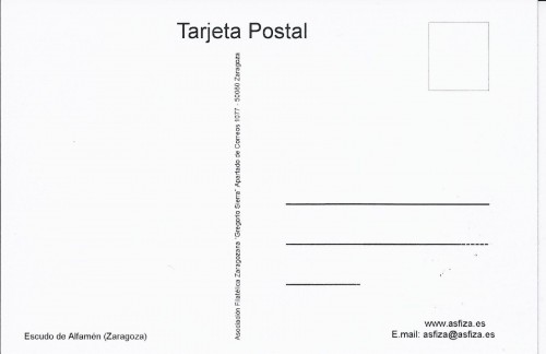 Alfamen. 2015-04-09 al 12. Exfilcoar 2015. Tarjeta con escudo. Reverso. Baja.jpg