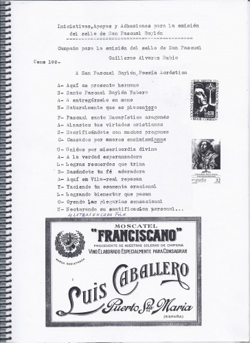 100. Iniciativas, Apoyos y Adhesiones para la Emisión del Sello de San Pascual Baylón. Tomo 100. Baja.jpg