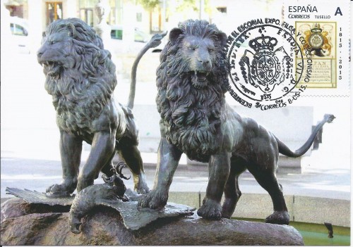 2015-06-08 al 14. Exposición Filatélica y Coleccionismo. Bicentenario de la Leal Villa de El Escorial. Tarjeta. Reverso. Baja.jpg