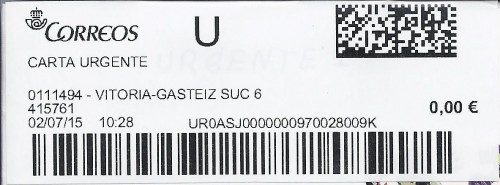 Etiqueta térmica digital. 0111494 - Vitoria-Gasteiz Suc 6. 415761. Carta urgente. 0,00. 2015-07-02. 10.28.jpg