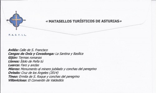 Matasellos turístico. Llanes. Ídolo de Peña Tú. 2015-07-08. Carta completa de favor. Reverso. Baja.jpg