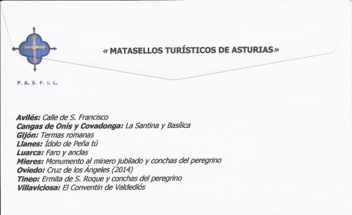 Matasellos turistico. Tineo. Ermita de San Roque. 2015-07-09. Carta completa de favor. Reverso. Baja.jpg