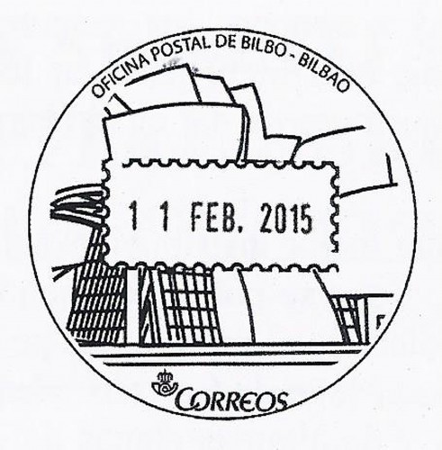 Matasellos turístico. Bilbo-Bilbao. Líneas dentadas. 2015-02-11. Asociación Guipuzcoana. Baja.jpg