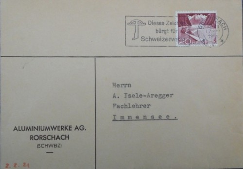 Tarjeta con sello 485