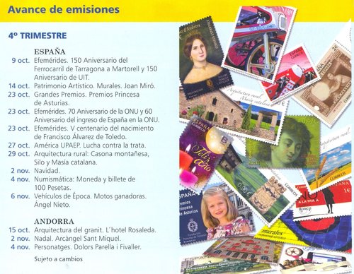 Avance de Emisiones. 4.º trimestre del año 2015. Boletín Sellos y Mucho Más. Número 41, septiembre 2015-3. Página 19. Baja.jpg