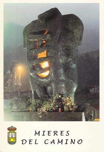Matasellos turístico. Mieres. Mieres del Camino. 2015-09-14. Tarjeta del Correo. 1998. Mieres. Reverso. Baja.jpg