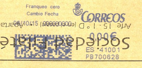Franqueo digital. Azul. PB700628. 41001. Franqueo cero. Cambio Fecha. 2015-10-06. 2. Baja.jpg