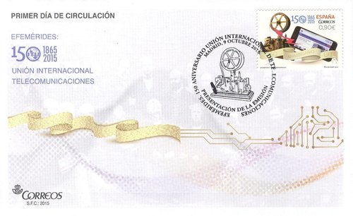 2015-10-09. Efemérides 2015. 150 Aniversario de la UIT. Presentación. 09-10-2015. Sobre matasellado. Baja.jpg
