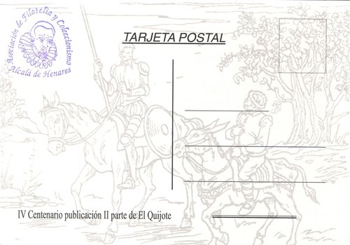 Alcalá de Henares. 2015-10-21 al 25. XXIII EXFILAL. Tarjeta postal. Anverso. Baja.jpg