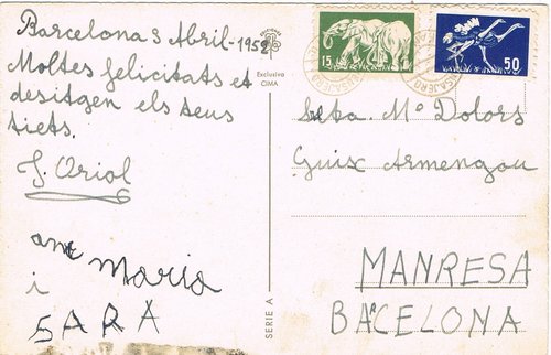 Postal 1952 mensajero Infantil