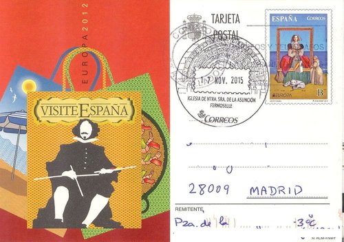 Matasellos turístico. Fermoselle. Iglesia de Ntra. Sra. de la Asunción. 2015-11-17. Tarjeta. Baja.jpg
