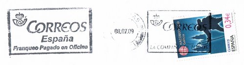 ALAQUAS (valencia). Tengo varios de esta localidad, el recuadro se ve perfectamente, pero en todos el fechador es casi ilegible, como si estuviese rehundido.... ???