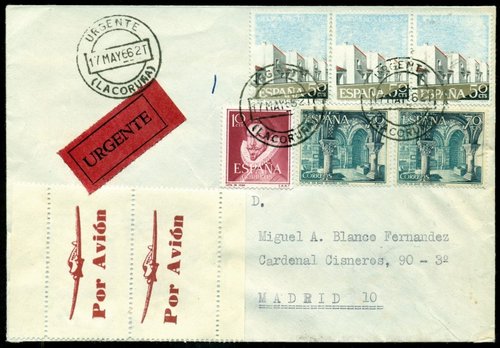 Etiqueta auxiliar. Por Avión. 1962-05-17. Sobre.jpg