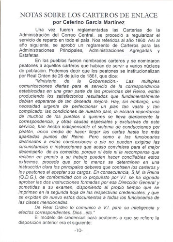 La Gaceta Filatélica del Centro. Número 27. Febrero 1995. Página 10. Notas sobre los carteros de enlace. 1.jpg