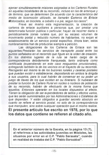 La Gaceta Filatélica del Centro. Número 27. Febrero 1995. Página 15. Notas sobre los carteros de enlace. 6.jpg