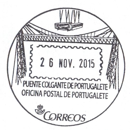 Matasellos turístico. Portugalete. Puente Colgante de Portugalete. 2015-11-26. Baja.jpg