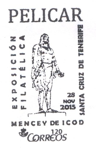 2015-11-28. Santa Cruz de Tenerife. Exposición Filatélica. Mencey de Icod. Matasellos. Baja.jpg