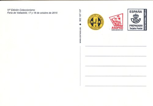 Tarjeta prefranqueda de la VI Edicion Coleccionismo. Valladolid. Anverso. Baja.jpg