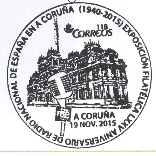 2015-11-19. A Coruna. Exposicion Filatelica LXXV Aniversario de Radio Nacional de Espana en A Coruna. Baja.jpg