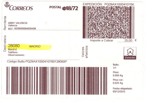 Etiqueta termica digital. Grande. Postal 48-72. Reembolso. 25,00. 10x14,5. 2015-12-03. Baja.jpg