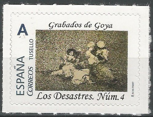 Sello personalizado. Zaragoza. 2015. Grabados de Goya. Los Desastres de la Guerra. Número 4.jpg