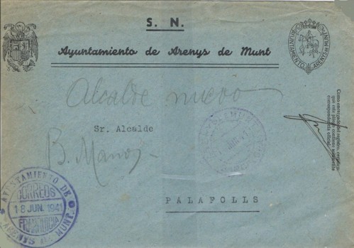 ARENYS de MUNT (Barcelona), corona decapitada 1941