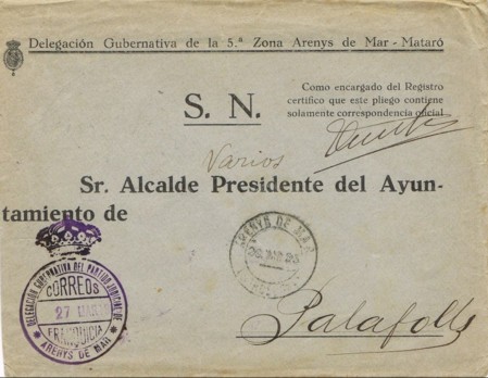 ARENYS de ;AR (Barcelona) Partido Judicial 1923