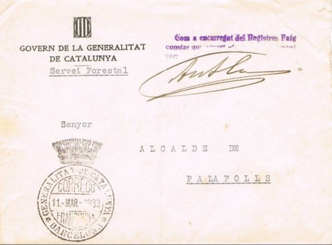 BARCELONA, corona mural generalitat 1933