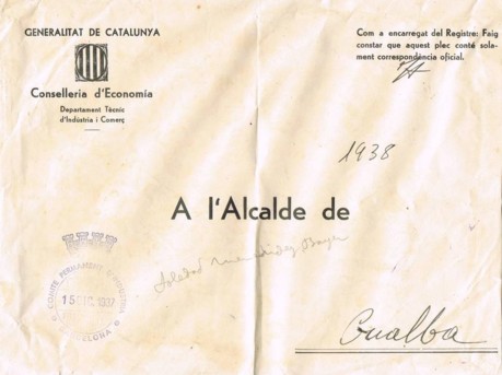BARCELONA. generalitat Comité Permanen Industria 1937