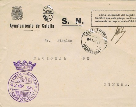 CALELLA (barcelona) Ayuntamiento 1945